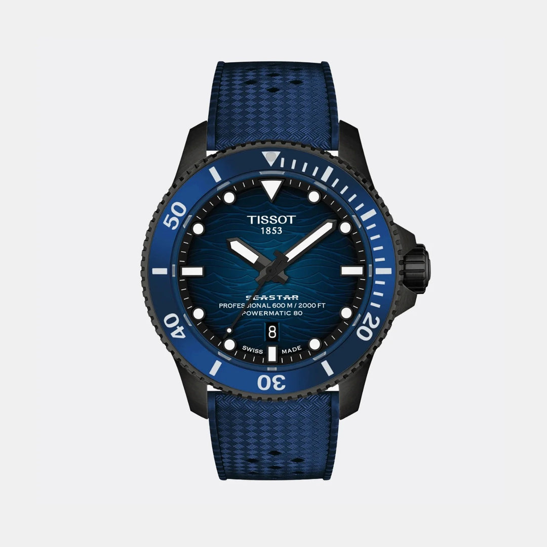 Tissot Seastar 2000 Professional 44mm Blue Dial Rubber Strap Men&