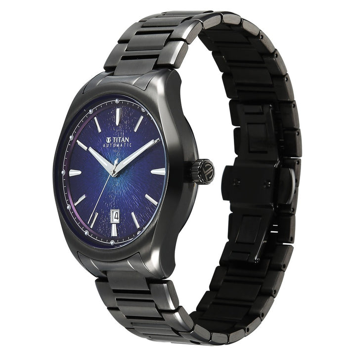 Titan Stellar Starlight Automatic 41.8mm Violet Dial Gunmetal Stainless Steel Bracelet Men&