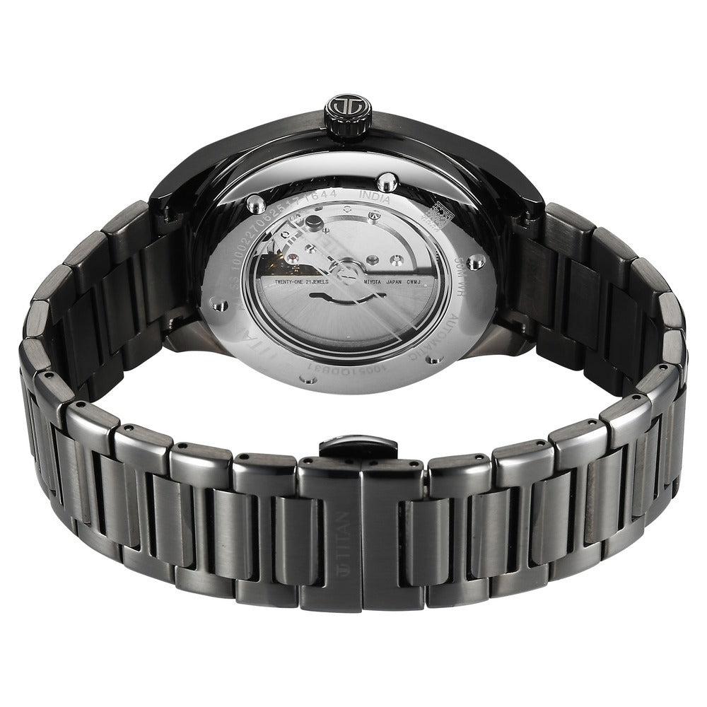 Titan Stellar Starlight Automatic 41.8mm Violet Dial Gunmetal Stainless Steel Bracelet Men&
