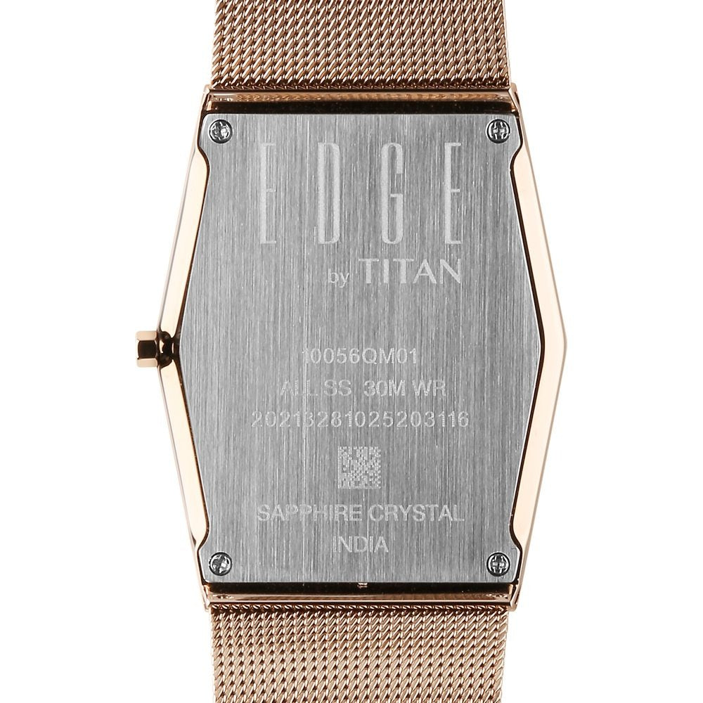 Titan Edge Whimsey 40mm Brown Dial Sapphire Crystal Tonneau Gold Stainless Steel Bracelet Men&