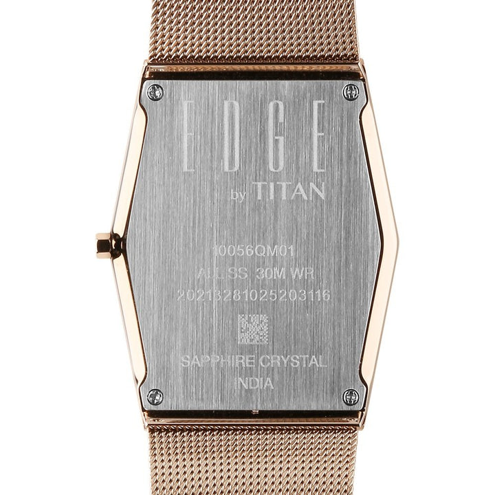 Titan Edge Whimsey 40mm Brown Dial Sapphire Crystal Tonneau Gold Stainless Steel Bracelet Men&