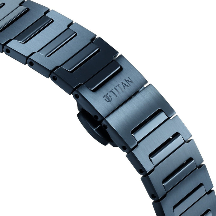 Titan Edge Meister 40mm Blue Dial Sapphire Crystal Blue Stainless Steel Bracelet Ultra Slim Men&