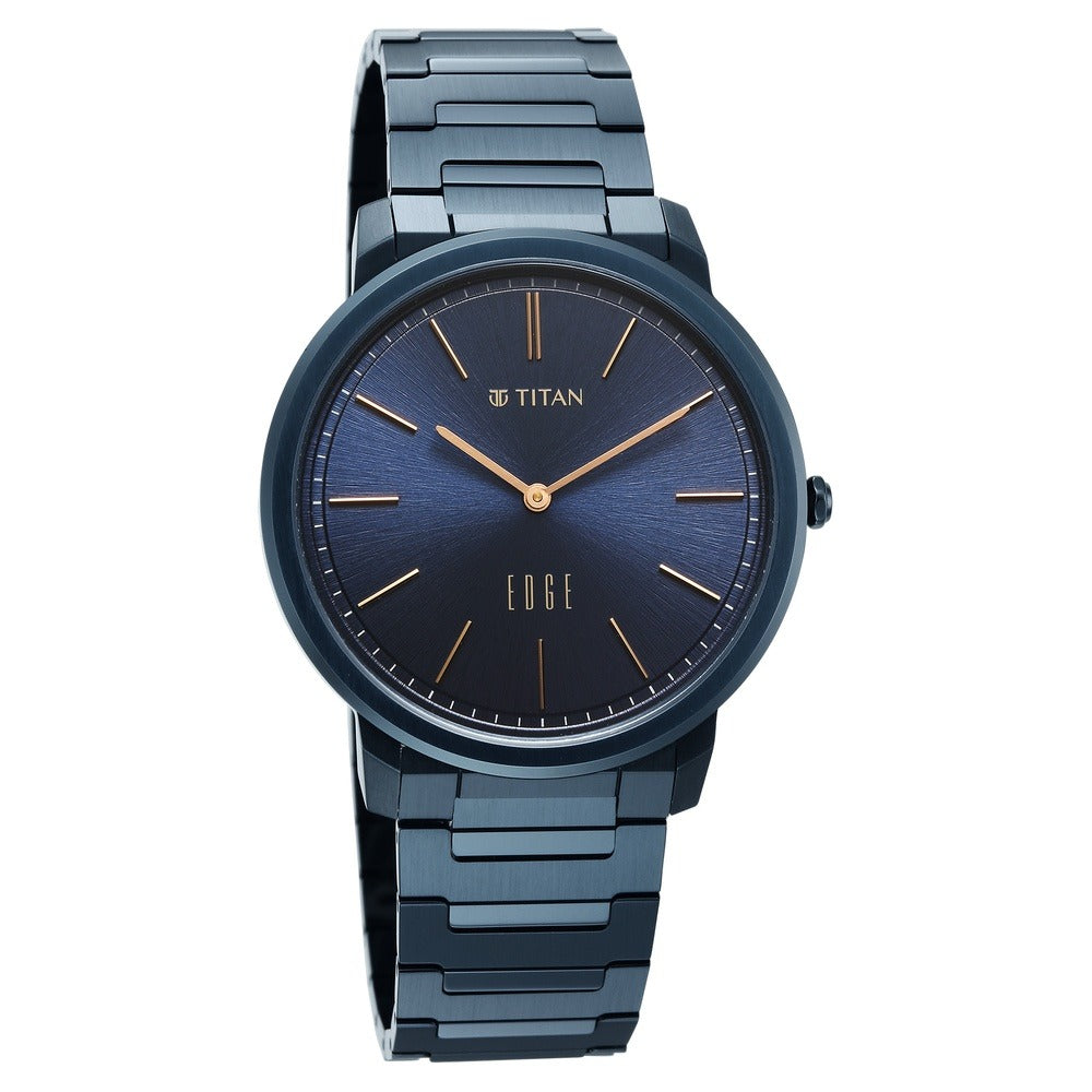 Titan Edge Meister 40mm Blue Dial Sapphire Crystal Blue Stainless Steel Bracelet Ultra Slim Men&