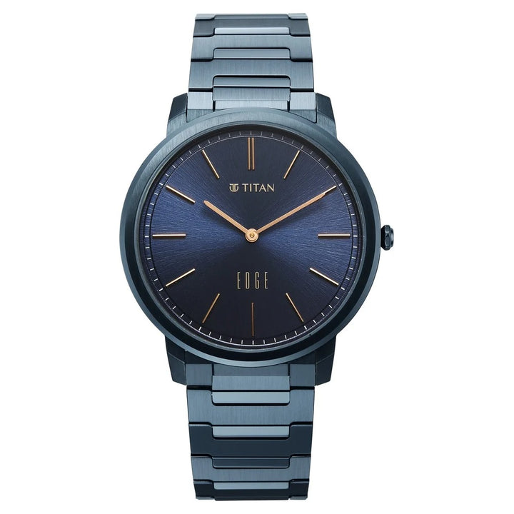 Titan Edge Meister 40mm Blue Dial Sapphire Crystal Blue Stainless Steel Bracelet Ultra Slim Men&