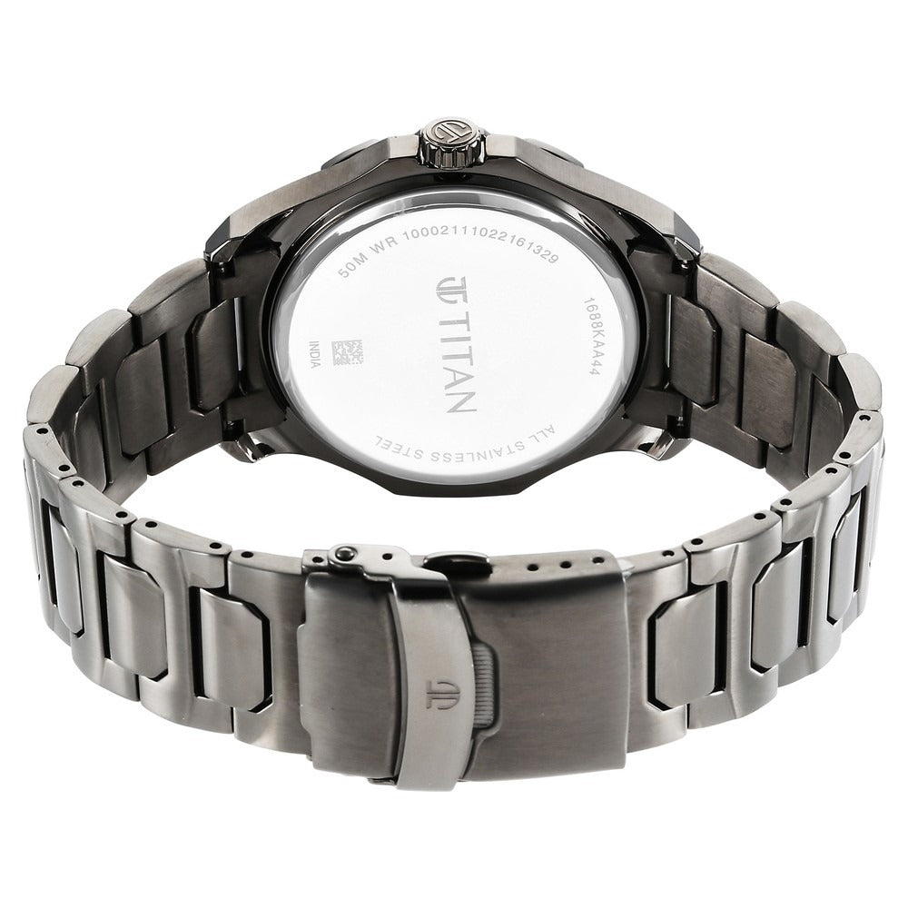 Titan Regalia 43mm Blue Dial Date Grey Stainless Steel Bracelet Men&