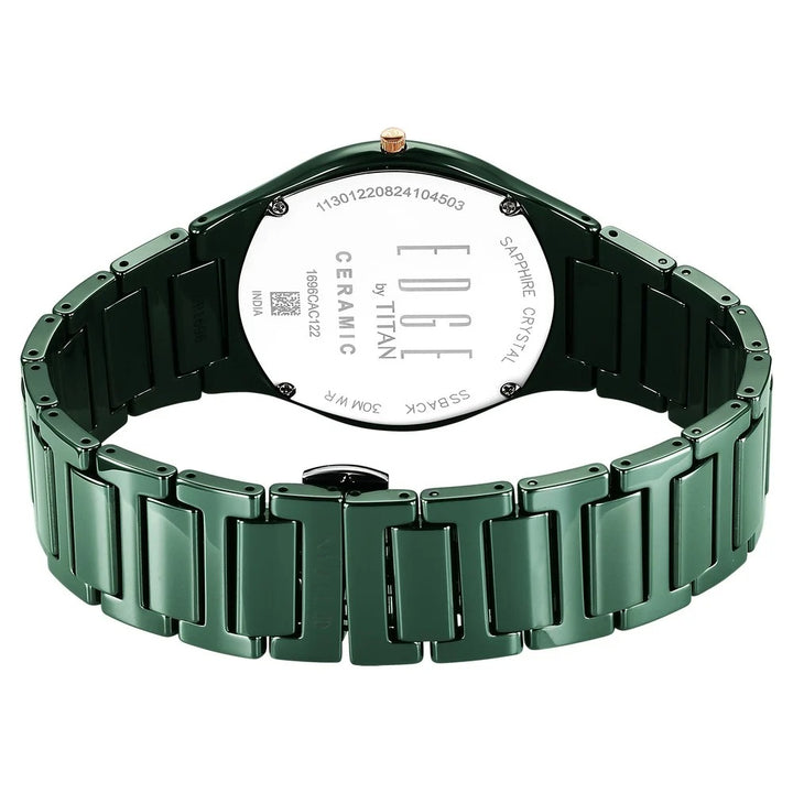 Titan Edge Ceramic 40.5mm Green Dial Sapphire Crystal Green Ceramic Bracelet Men&