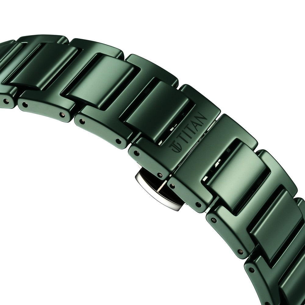 Titan Edge Ceramic 40.5mm Dark Blue Dial Sapphire Crystal Dark Blue Ceramic Bracelet Men&