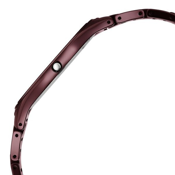 Titan Edge Wine Ceramic 40.5mm Maroon Dial Sapphire Crystal Wine Red Ceramic Bracelet Men&