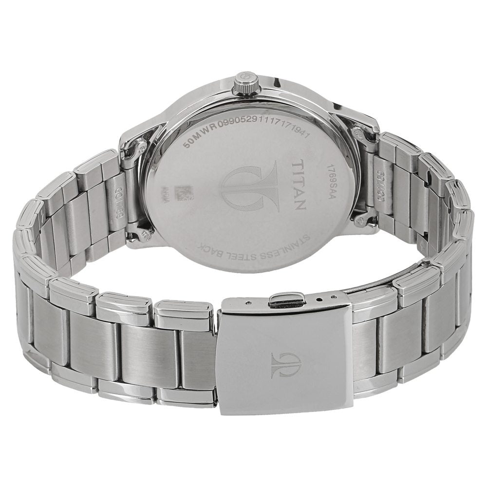 Titan Workwear 41mm White Dial Multifunction Silver Stainless Steel Bracelet Men&