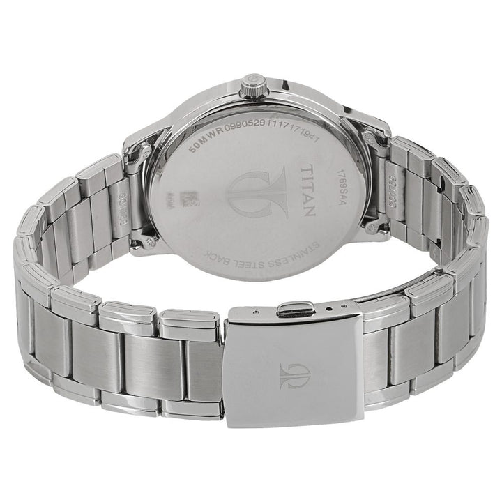 Titan Workwear 41mm White Dial Multifunction Silver Stainless Steel Bracelet Men&