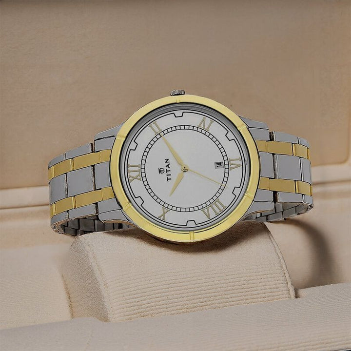 Titan Karishma 29mm Rectangular Silver Dial Date Stainless Steel Bracelet Men&