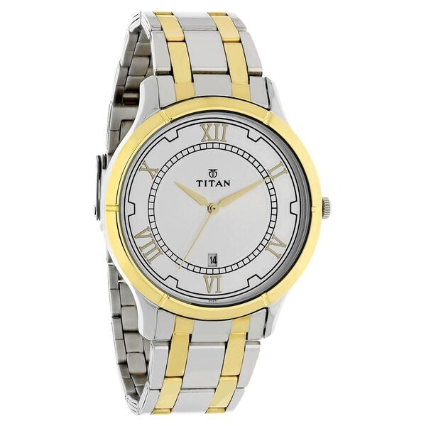 Titan Karishma 29mm Rectangular Silver Dial Date Stainless Steel Bracelet Men&