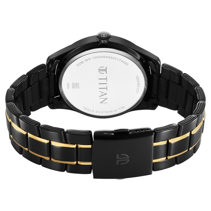 Titan Regalia Opulent 42mm Black Dial Day Date Two-Tone Stainless Steel Bracelet Men&