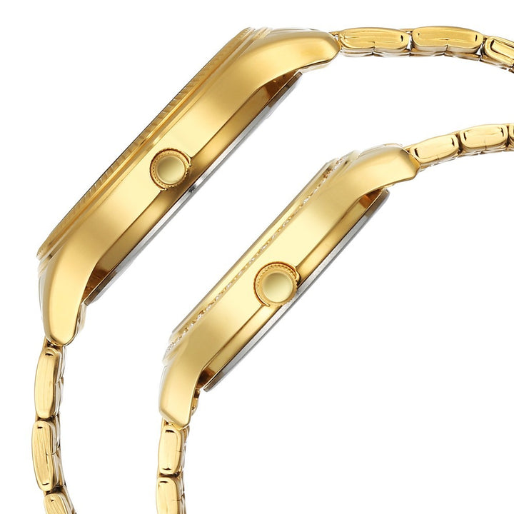 Titan Karishma Bandhan Couple Gift Set Champagne Dial Gold Stainless Steel Bracelet 18242712YM01