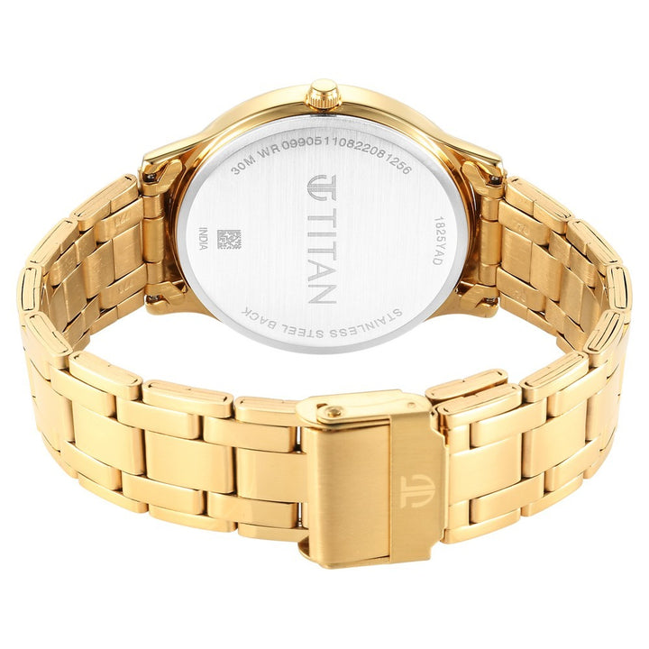 Titan Karishma 40mm White Dial Gold Stainless Steel Bracelet Men&