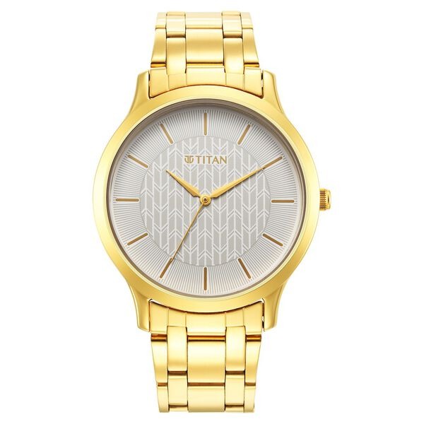 Titan Karishma 40mm White Dial Gold Stainless Steel Bracelet Men&