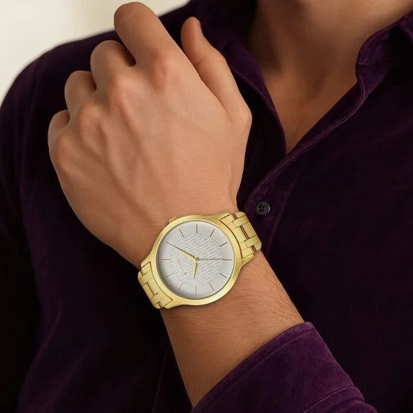 Titan Karishma 40mm White Dial Gold Stainless Steel Bracelet Men&