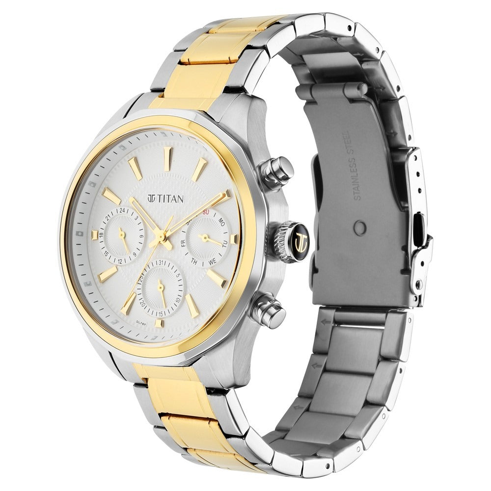 Titan Regalia Opulent 42.5mm Silver Dial Multifunction Silver Stainless Steel Bracelet Men&