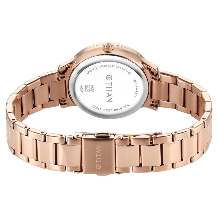 Titan Glamour Rose Gold Mother of Pearl Dial Women&