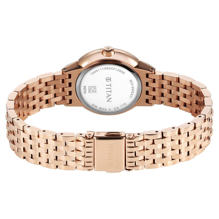 Titan Glamour Rose Gold Multifunction Mother of Pearl Women&