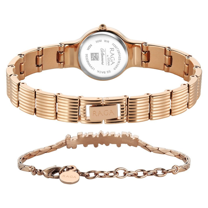 Titan Raga Glimmers Rose Gold Mother of Pearl Women&