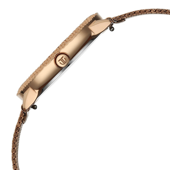 Titan Purple Oro Time Dark Green MOP Mesh Bracelet Women&