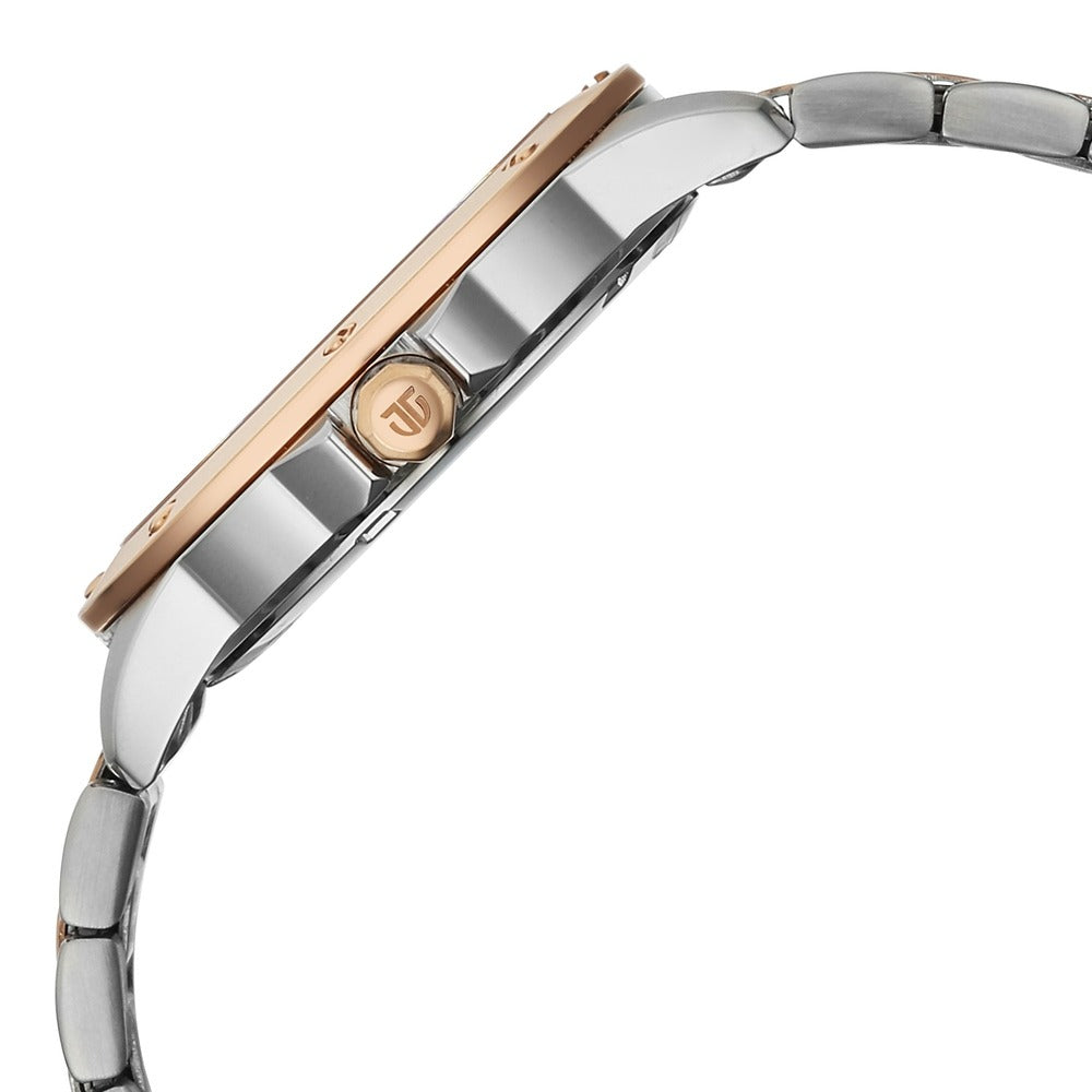 Titan Purple Oro Time White Dial Two-Tone Date Women&