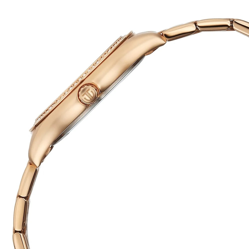 Titan Glamour Oval White Mother of Pearl Rose Gold Women&
