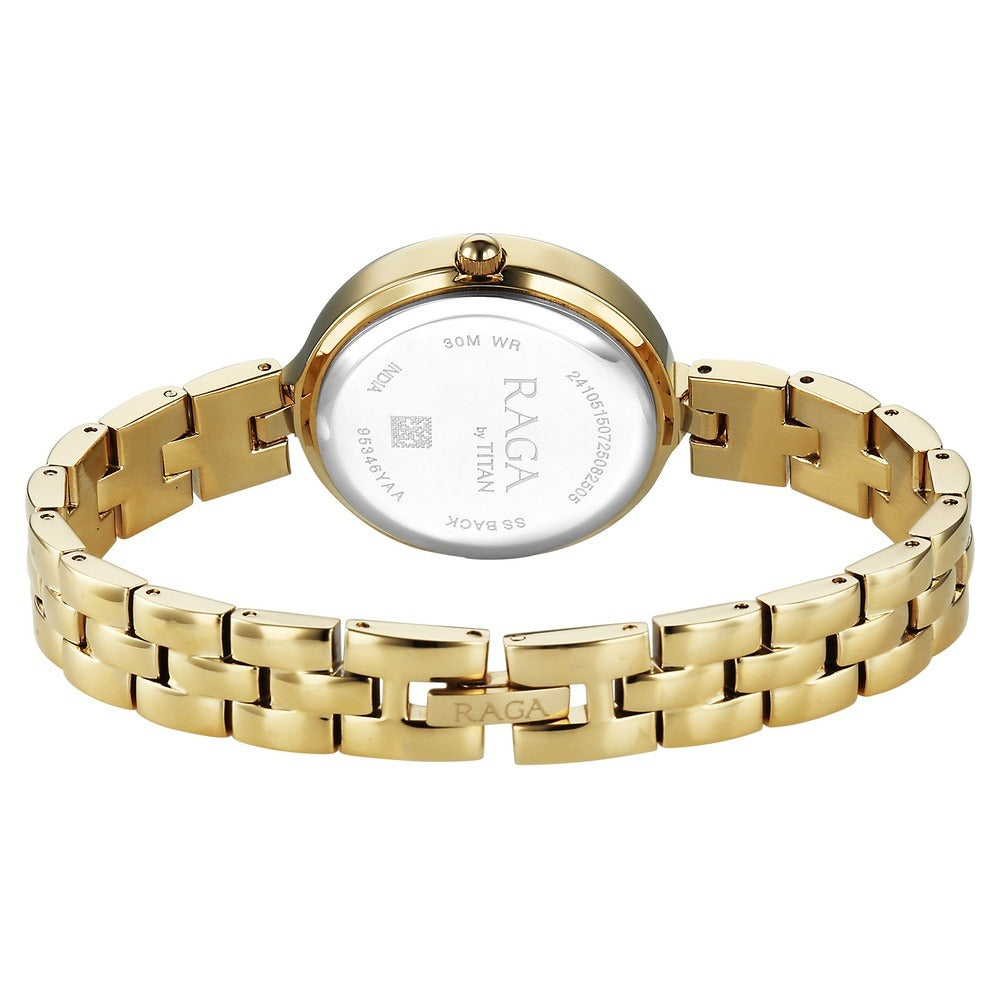 Titan Raga Showstopper White Dial Rose Gold Women&