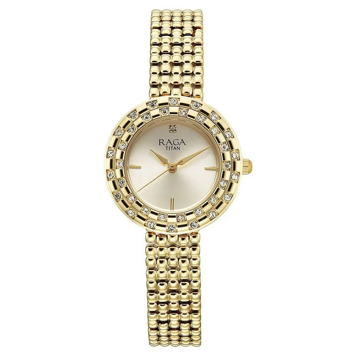 Titan Raga Showstopper Champagne Dial Date Women&