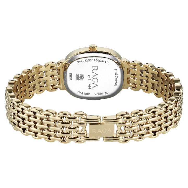 Titan Raga Spotlight Blue Dial Gold Bracelet Women&