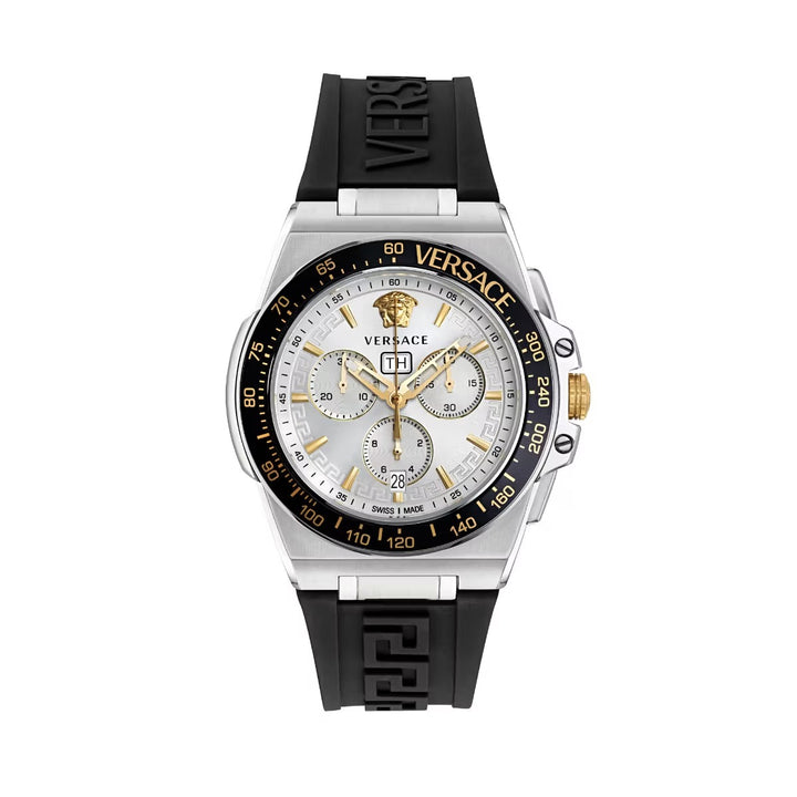 Versace Extreme Logo Chrono VE7H00123 White Dial Stainless Steel Men&