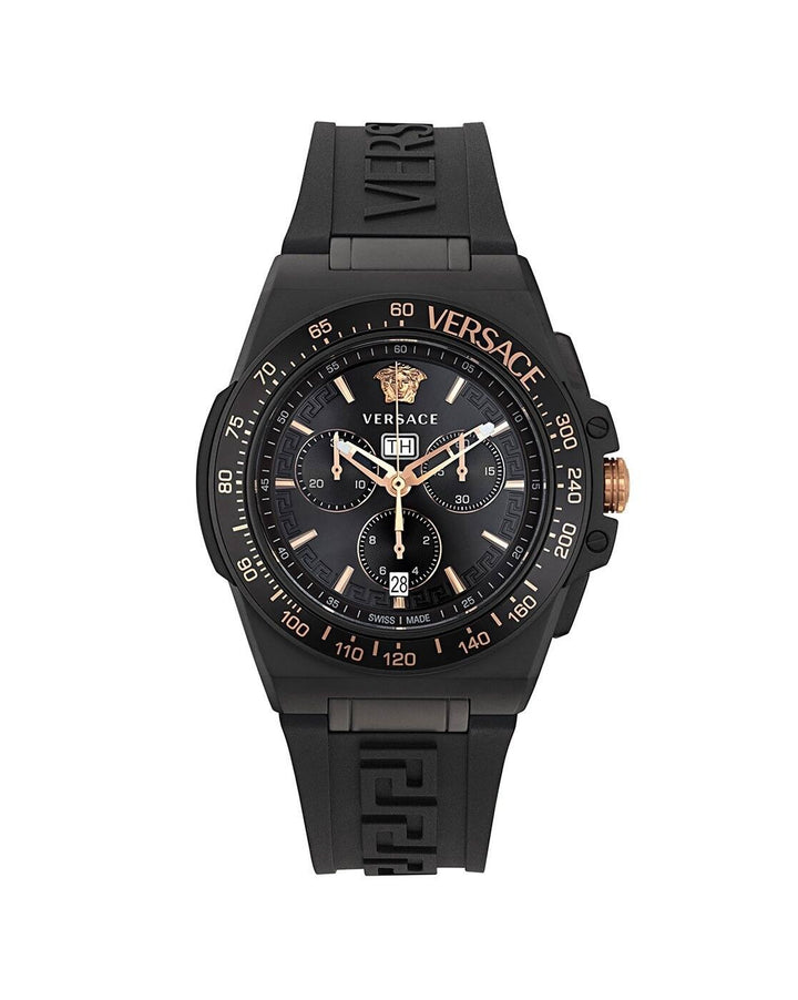 Versace Greca Extreme Chrono VE7H00323 Black Dial Stainless Steel Men&