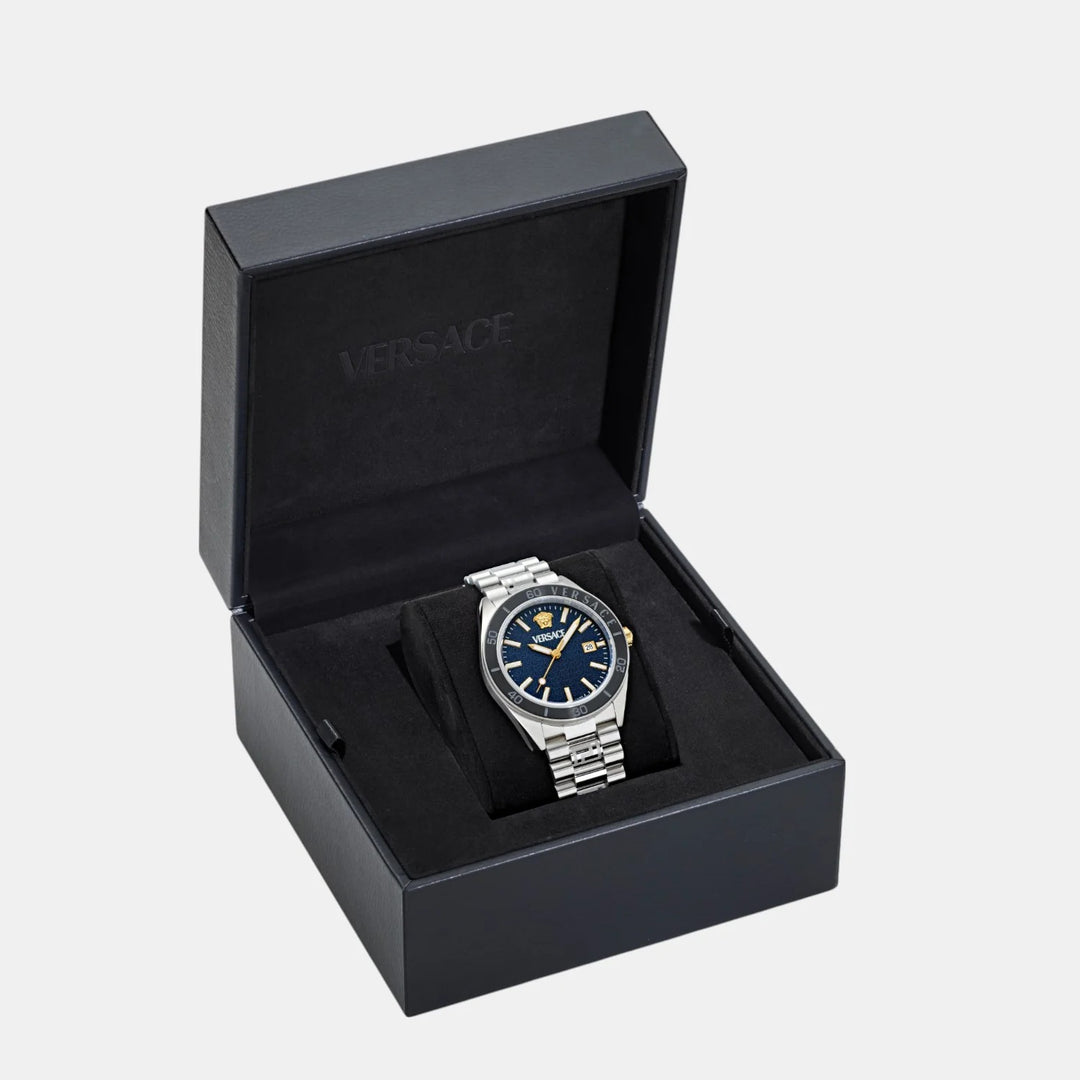 Versace V_DOME VE8E00324 Blue Dial Stainless Steel Men&