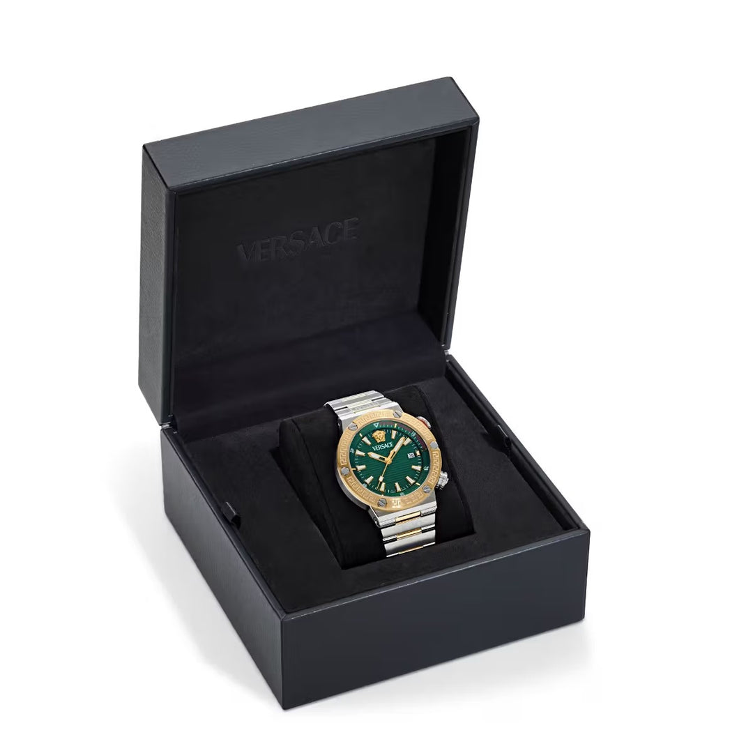 Versace Greca Logo VE8G00524 green Dial Gold PVD Stainless Steel Men&