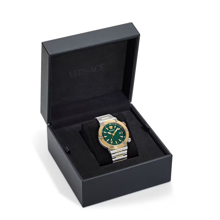 Versace Greca Logo VE8G00524 green Dial Gold PVD Stainless Steel Men&