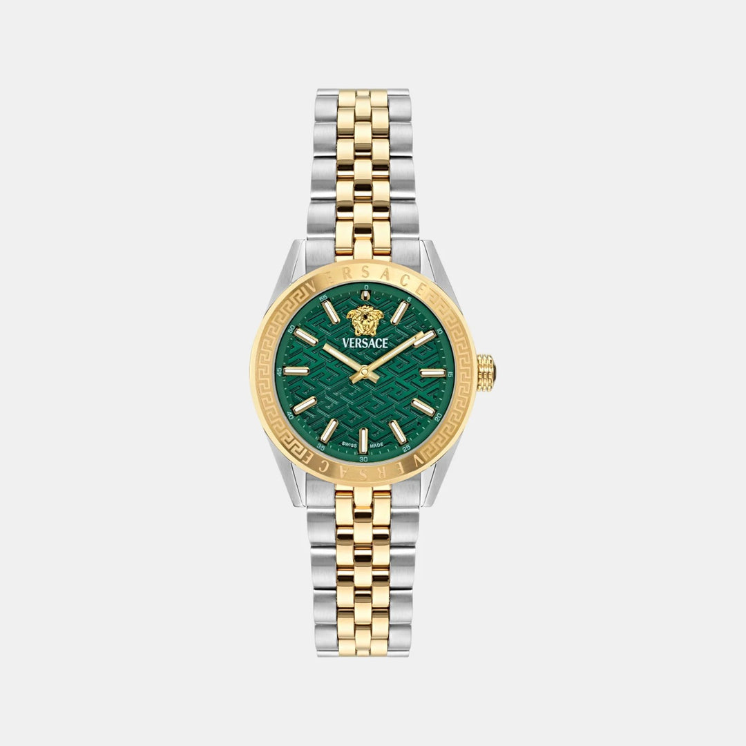 Versace V-Code VE8I00424 Green Dial Stainless Steel Women&