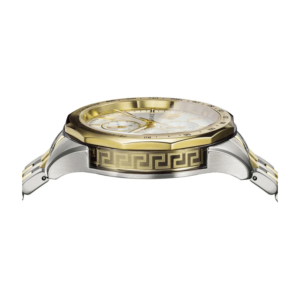 Versace V-Chrono VEBJ00518 Silver Dial Gold Stainless Steel Men&