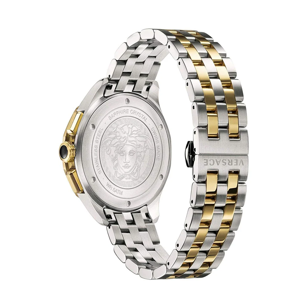 Versace V-Chrono VEBJ00518 Silver Dial Gold Stainless Steel Men&