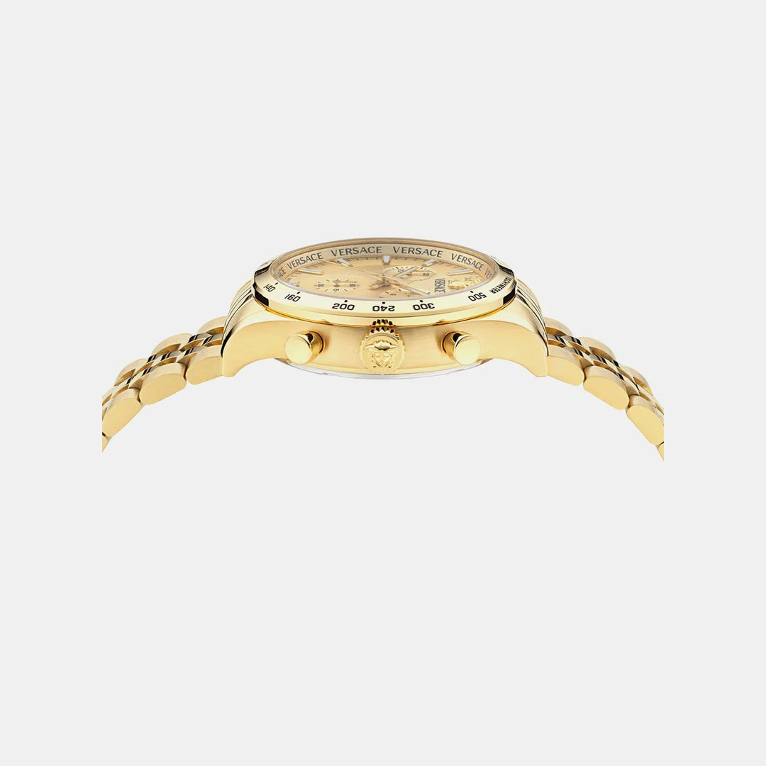 Versace Hellenyium VECFA0424 Gold Dial Stainless Steel Men&
