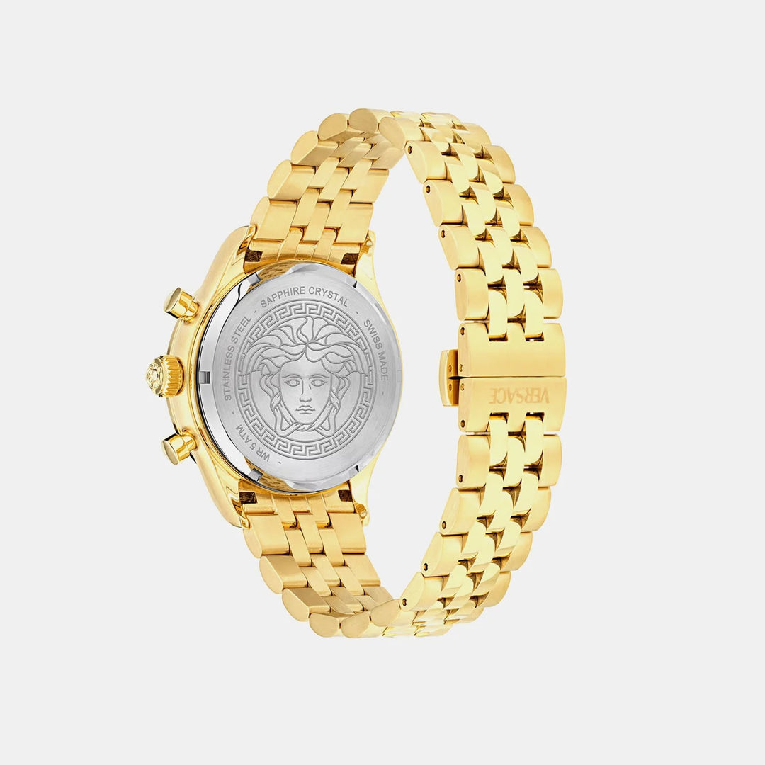 Versace Hellenyium VECFA0424 Gold Dial Stainless Steel Men&