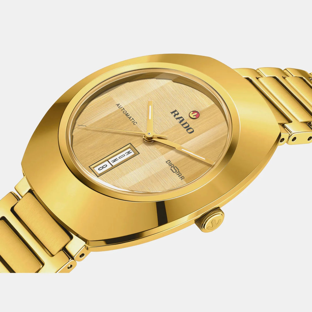 Rado DiaStar Original 38mm Gold Dial Gold-Tone Stainless Steel Bracelet Automatic