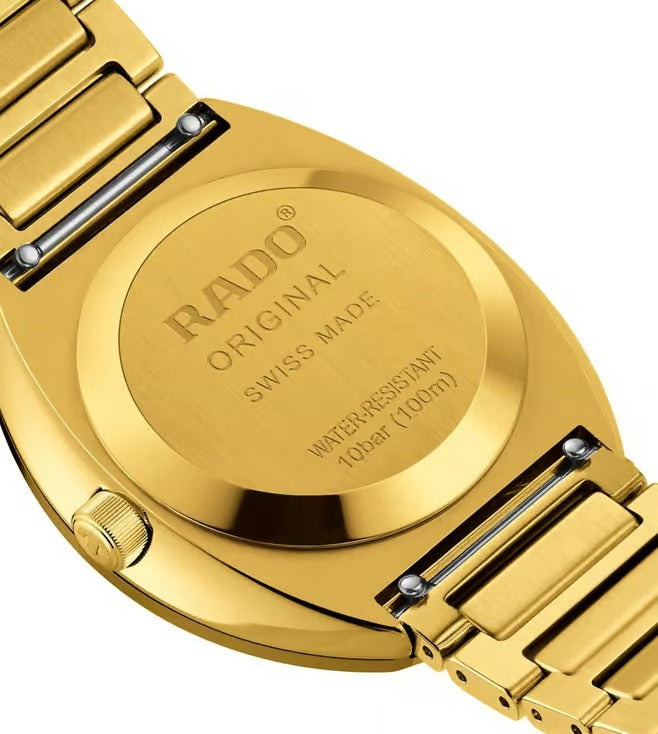 Rado DiaStar Original 38mm Gold Dial CZ Markers Yellow Gold PVD Bracelet Automatic