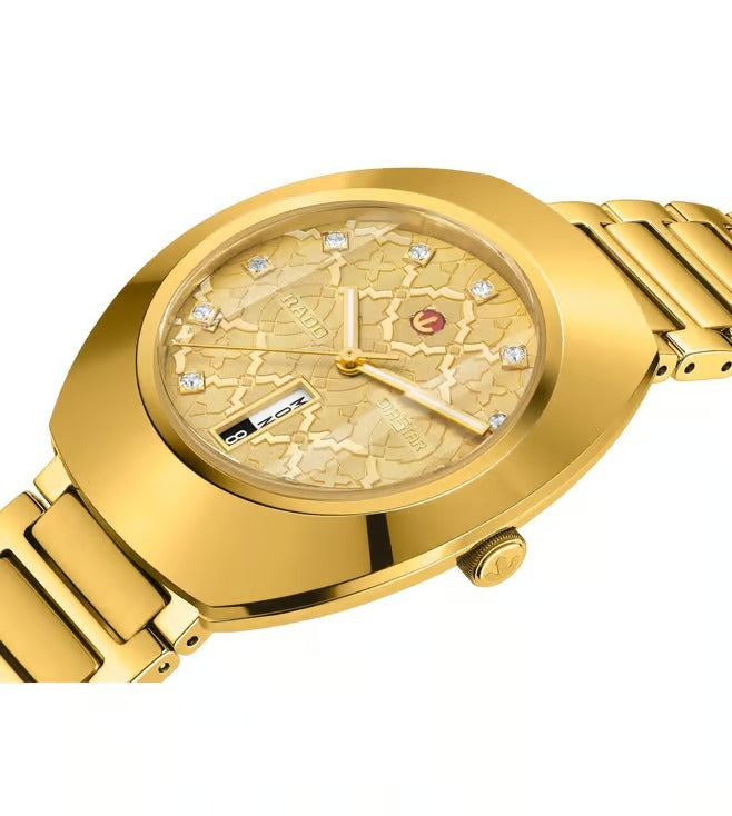Rado DiaStar Original 38mm Gold Dial CZ Markers Yellow Gold PVD Bracelet Automatic