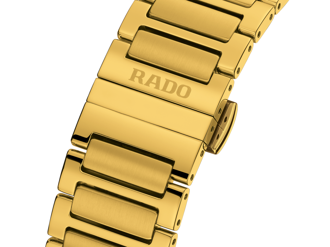 Rado DiaStar Original 38mm Gold Pattern Dial Yellow Gold PVD Bracelet Automatic