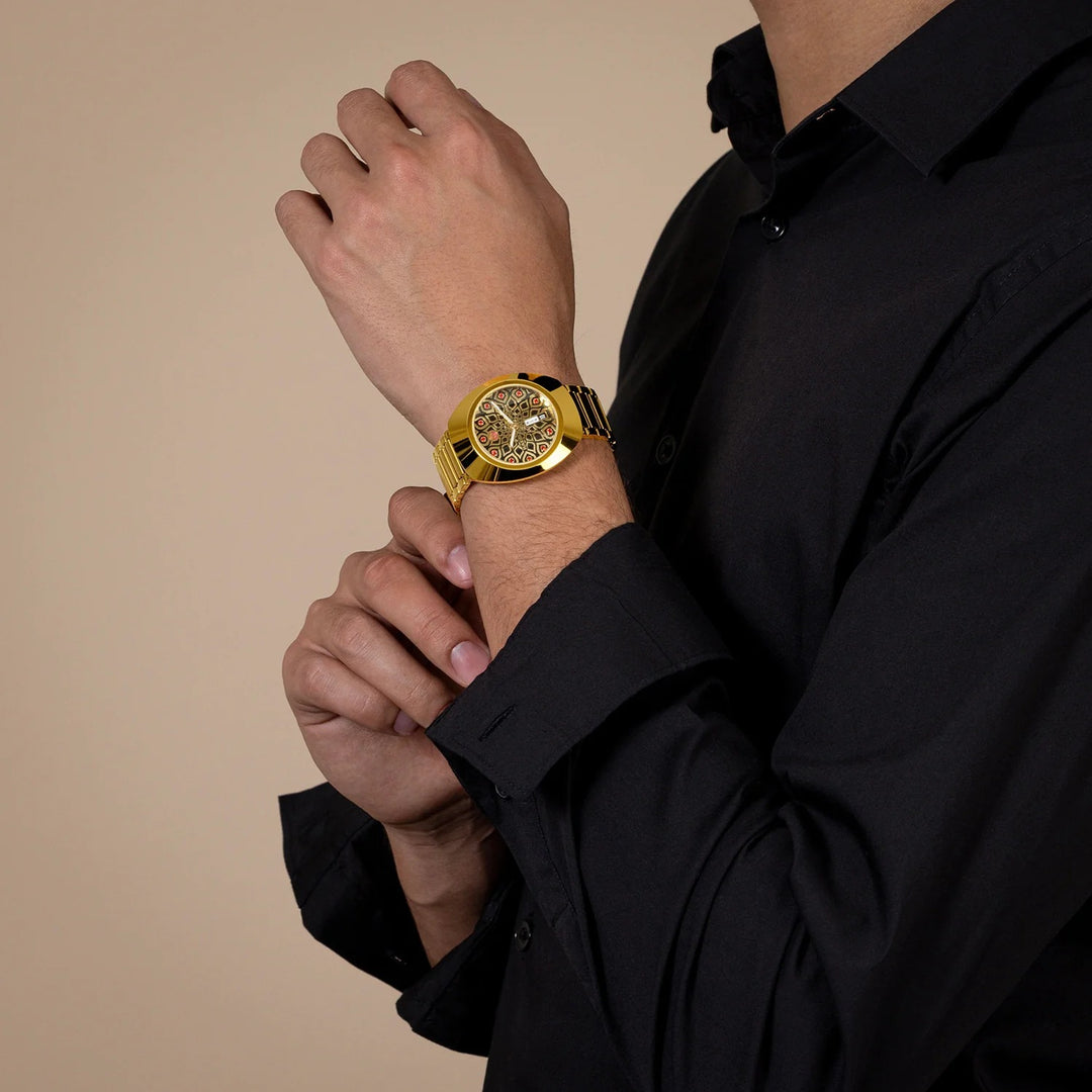 Rado DiaStar Original 38mm Black Dial Yellow Gold PVD Bracelet Automatic