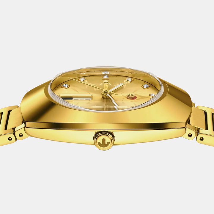Rado DiaStar Original 38mm Gold Dial Stainless Steel Bracelet Automatic Unisex