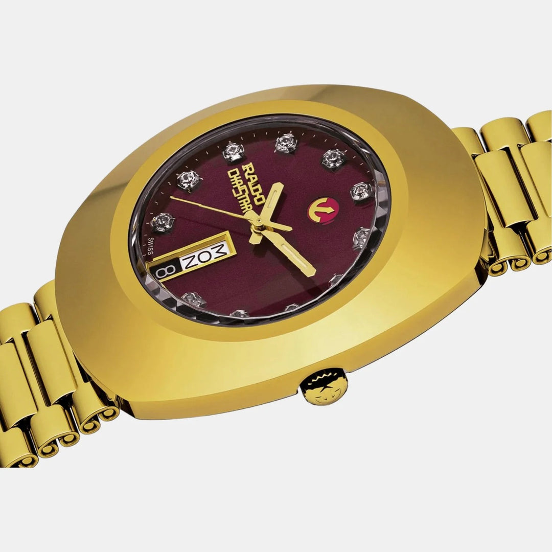Rado The Original Automatic 35mm Purple Dial Yellow Gold Bracelet