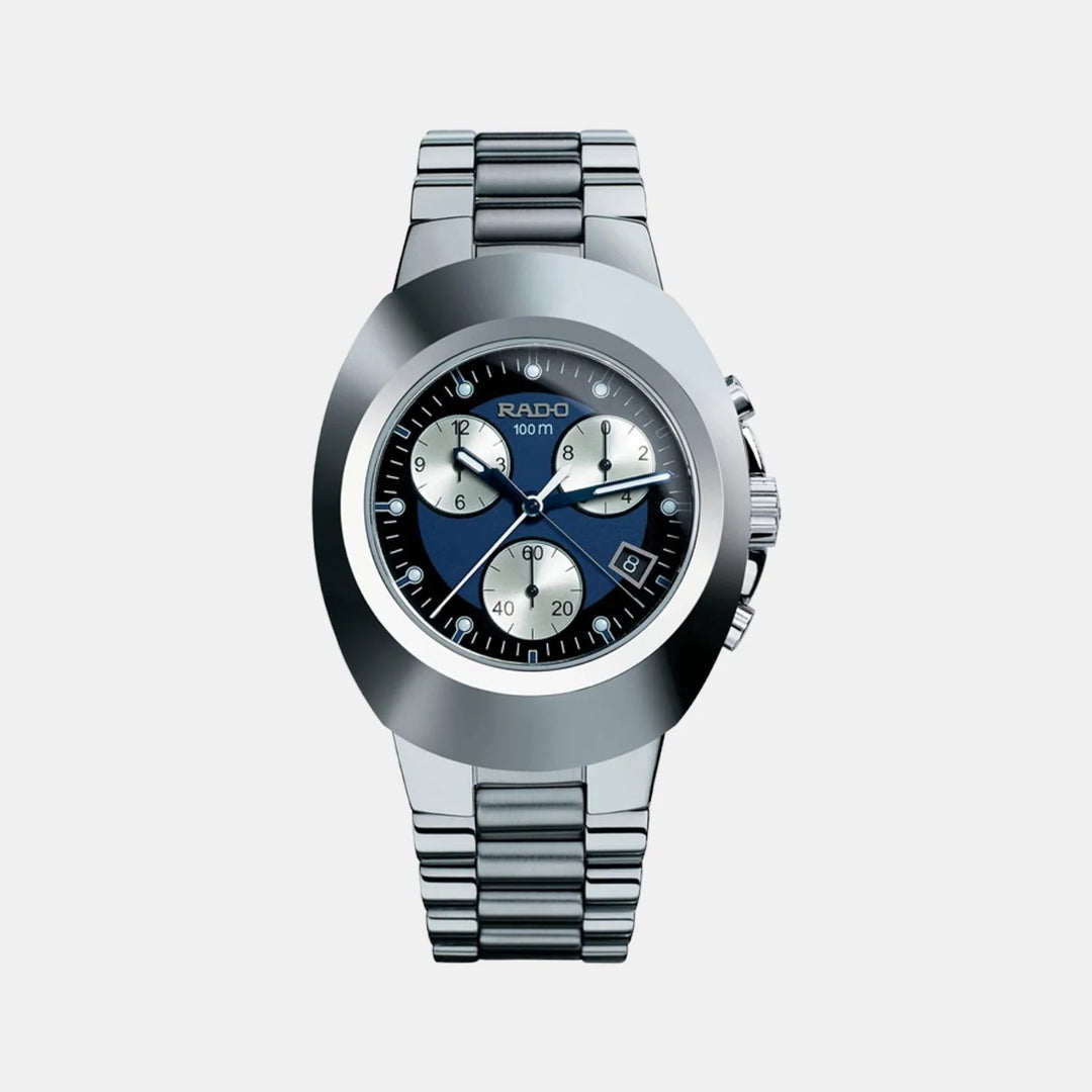 Rado New Original Chronograph 38.5mm Blue Dial Hardmetal 1/10s Quartz 100m