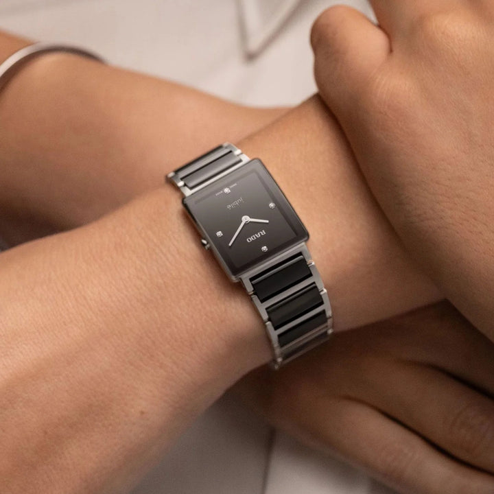 Rado Integral 23mm Black Diamond Dial Ladies Quartz Watch